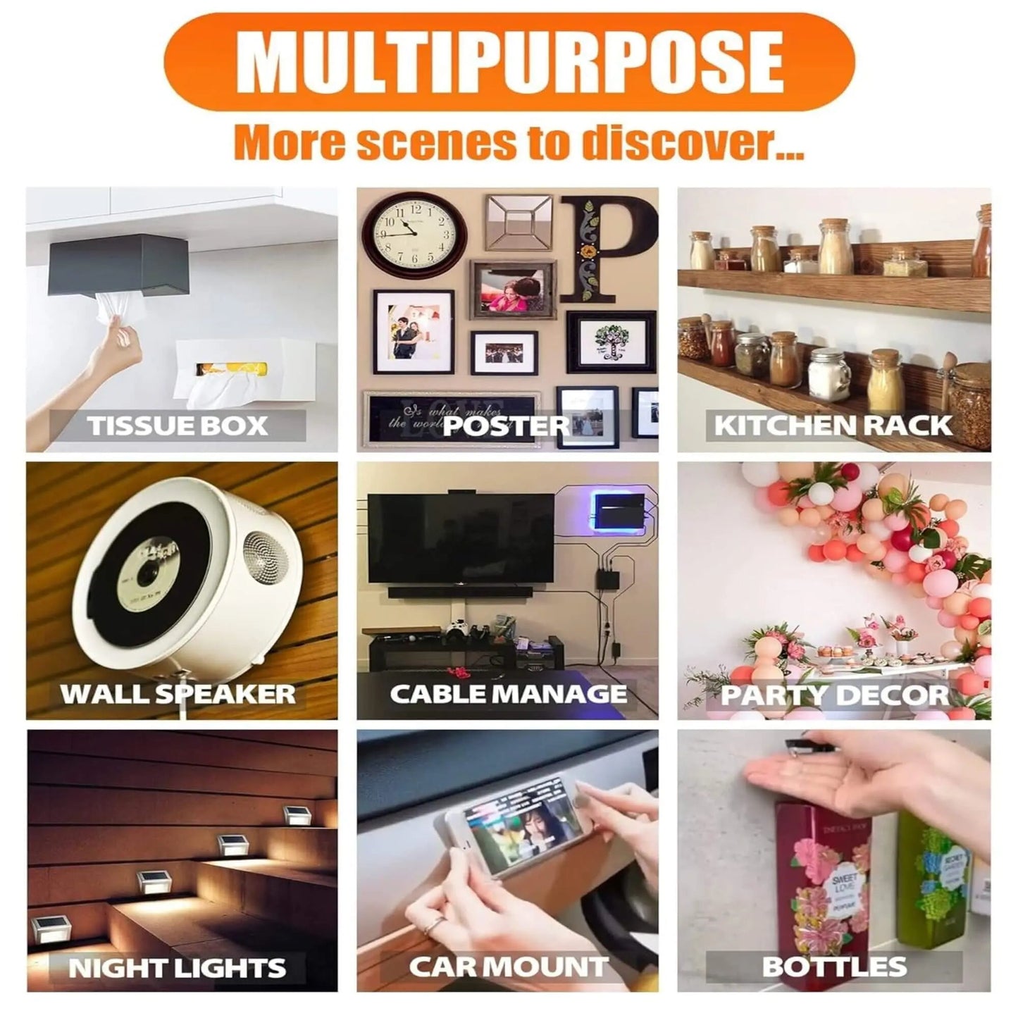 🔥Dubbelhäftande tejp, kraftig (10FT)