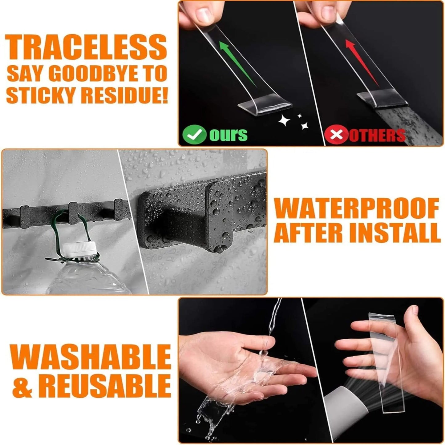 🔥Dubbelhäftande tejp, kraftig (10FT)